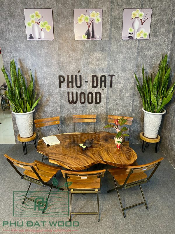 Mặt bàn cafe gỗ me tây- Phú Đạt Wood