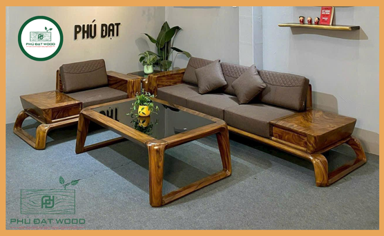 Bộ sofa thiết kế gỗ me tây