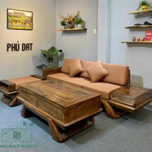 Bộ sofa gỗ me tây cao cấp S2-1