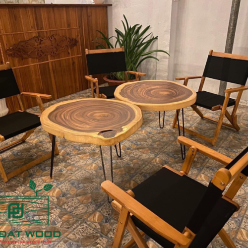 Mẫu bàn Cafe sân vườn gỗ tự nhiên
