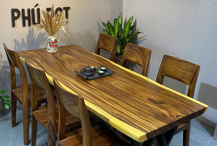 Bộ bàn ăn 8 ghế gỗ me tây