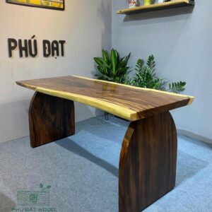 Bàn ăn gỗ me tây nguyên khối PĐ 160x74x71x67