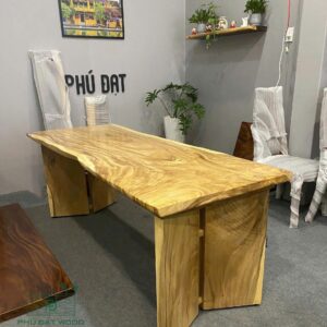 Bàn gỗ me tây nguyên khối PĐ 200x70x80