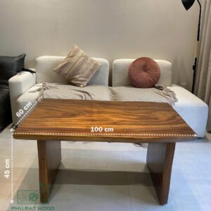 Bàn Gỗ Me Tây Nguyên Khối PĐ 100x60