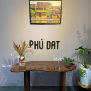 Bàn gỗ me tây thiết kế PĐ 120x55
