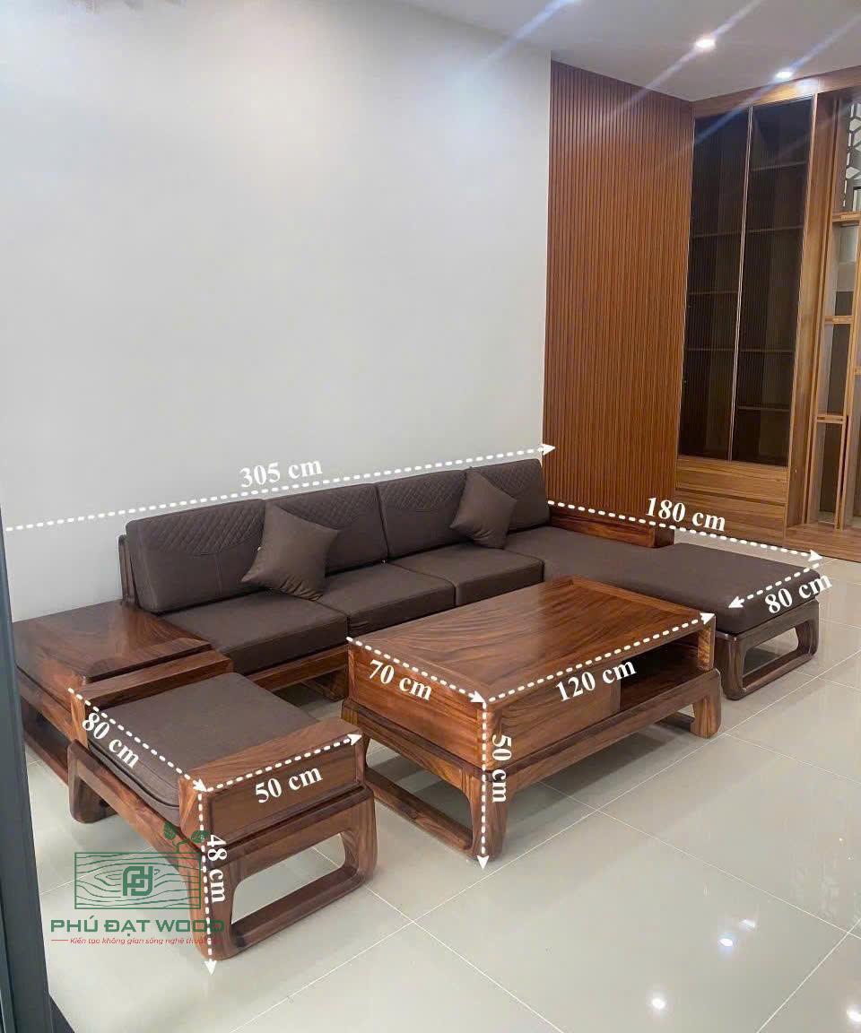 Bộ sofa gỗ me tây cao cấp 011-02
