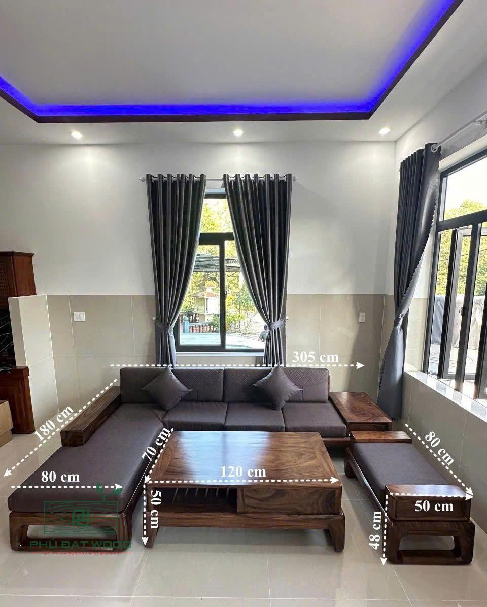 Bộ sofa gỗ me tây cao cấp S10( Mặt nan)