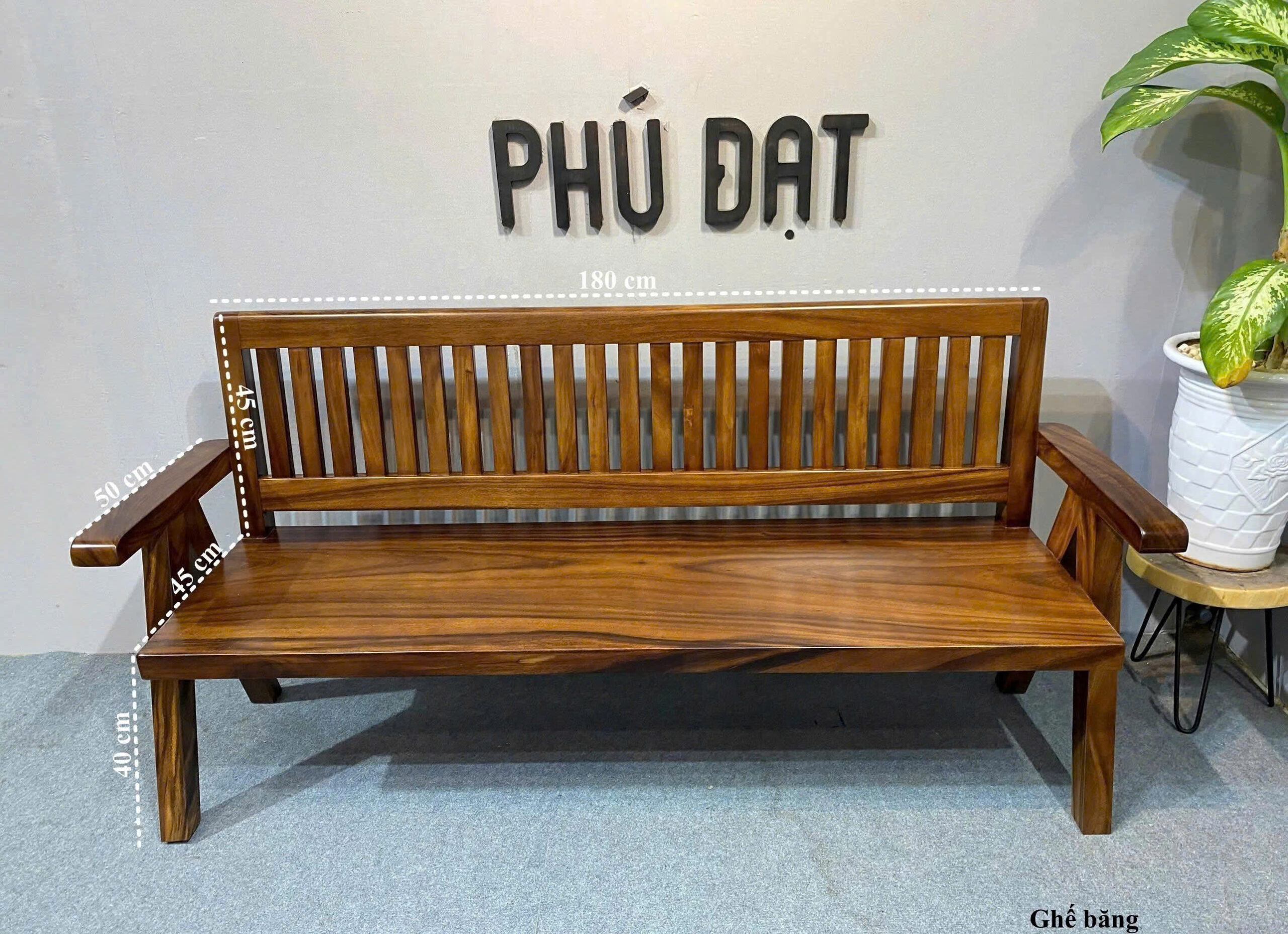 ghế băng gỗ me tây