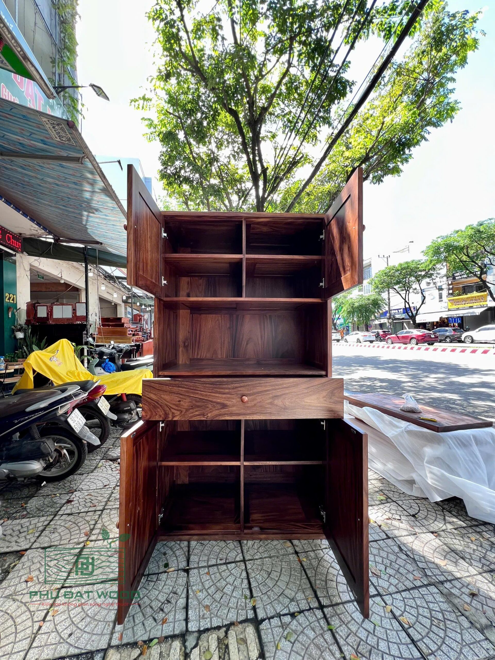 Tủ Đồ Đa Năng Gỗ Me Tây kích thước 201x100x60