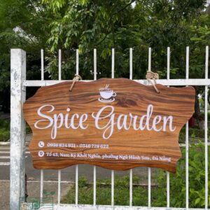 Bảng hiệu quán cafe gỗ tự nhiên nguyên tấm PĐ-03