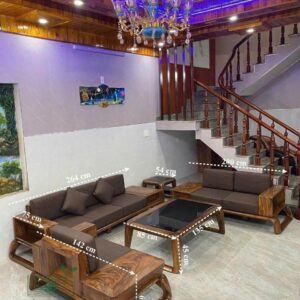 Bộ sofa gỗ me tây cao cấp S1(không nệm)