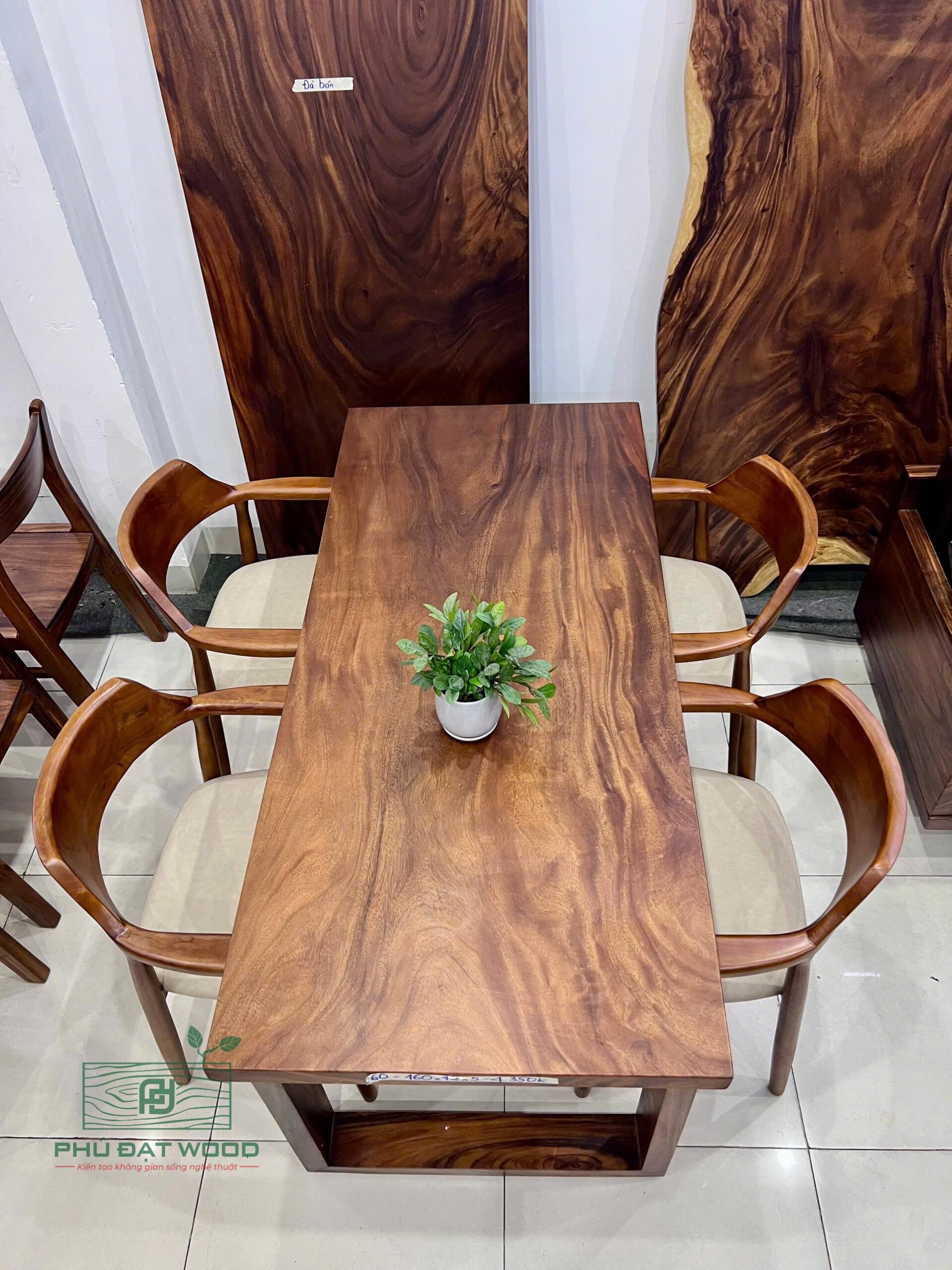 Bộ bàn sang trọng gỗ me tây PĐ 160X72 Bộ bàn sang trọng gỗ me tây PĐ 160X72