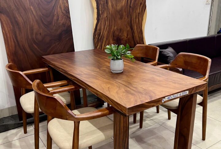 Bộ bàn sang trọng gỗ me tây PĐ 160X72