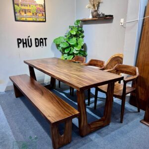 Bộ bàn sang trọng gỗ me tây PĐ 200x75
