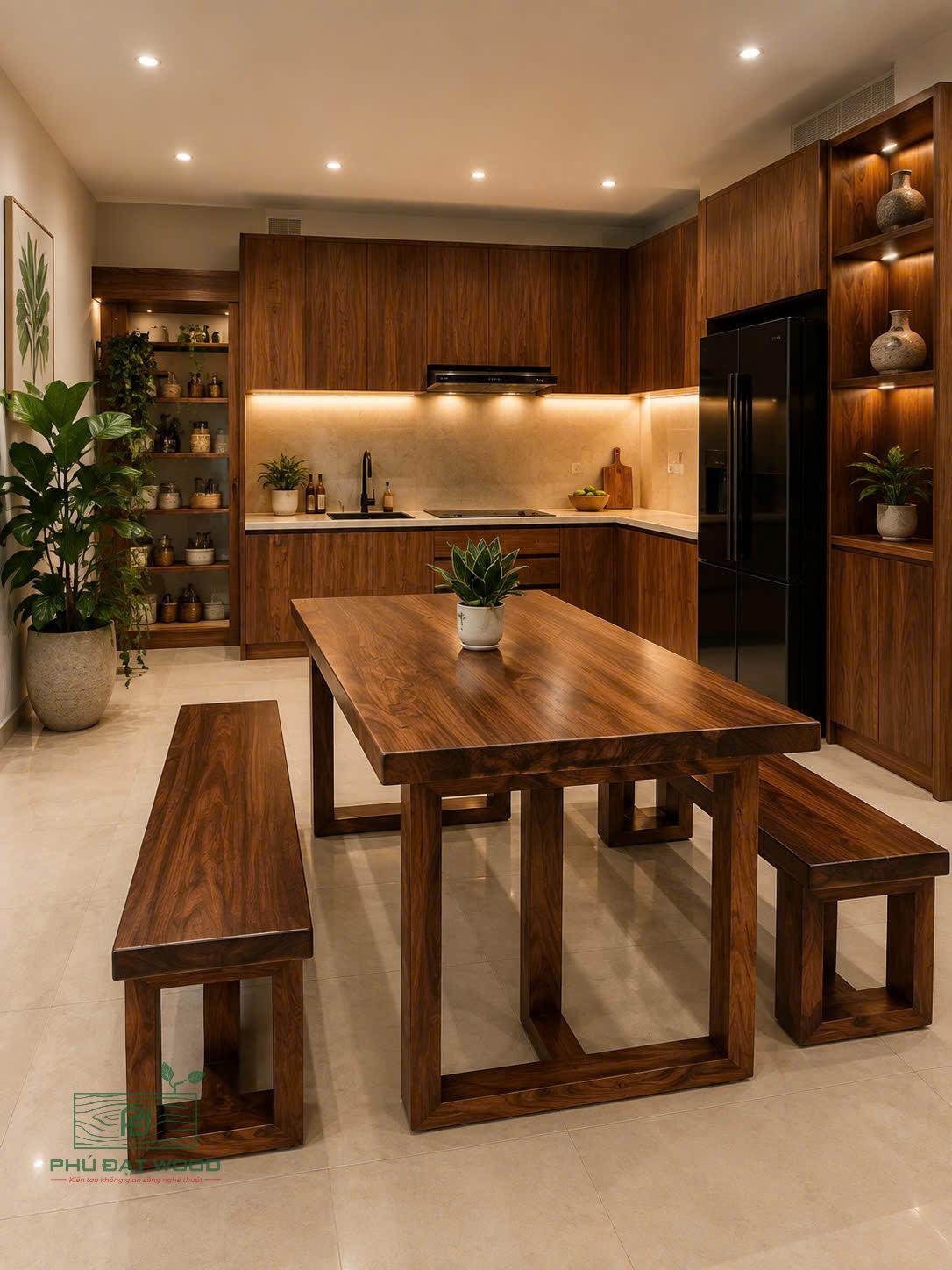 Bộ bàn ghế băng gỗ me tây PĐ 180x77