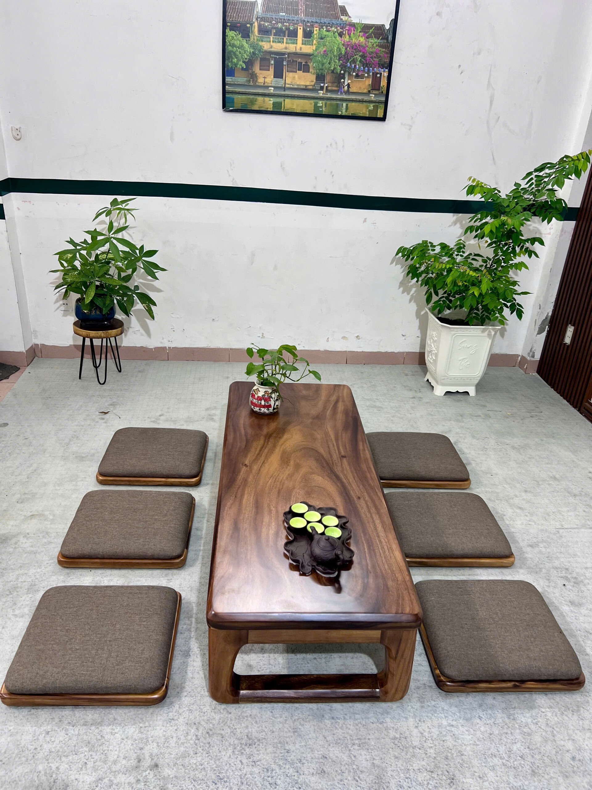 Bộ Bàn Trà Bệt Gỗ Me Tây Thiết Kế