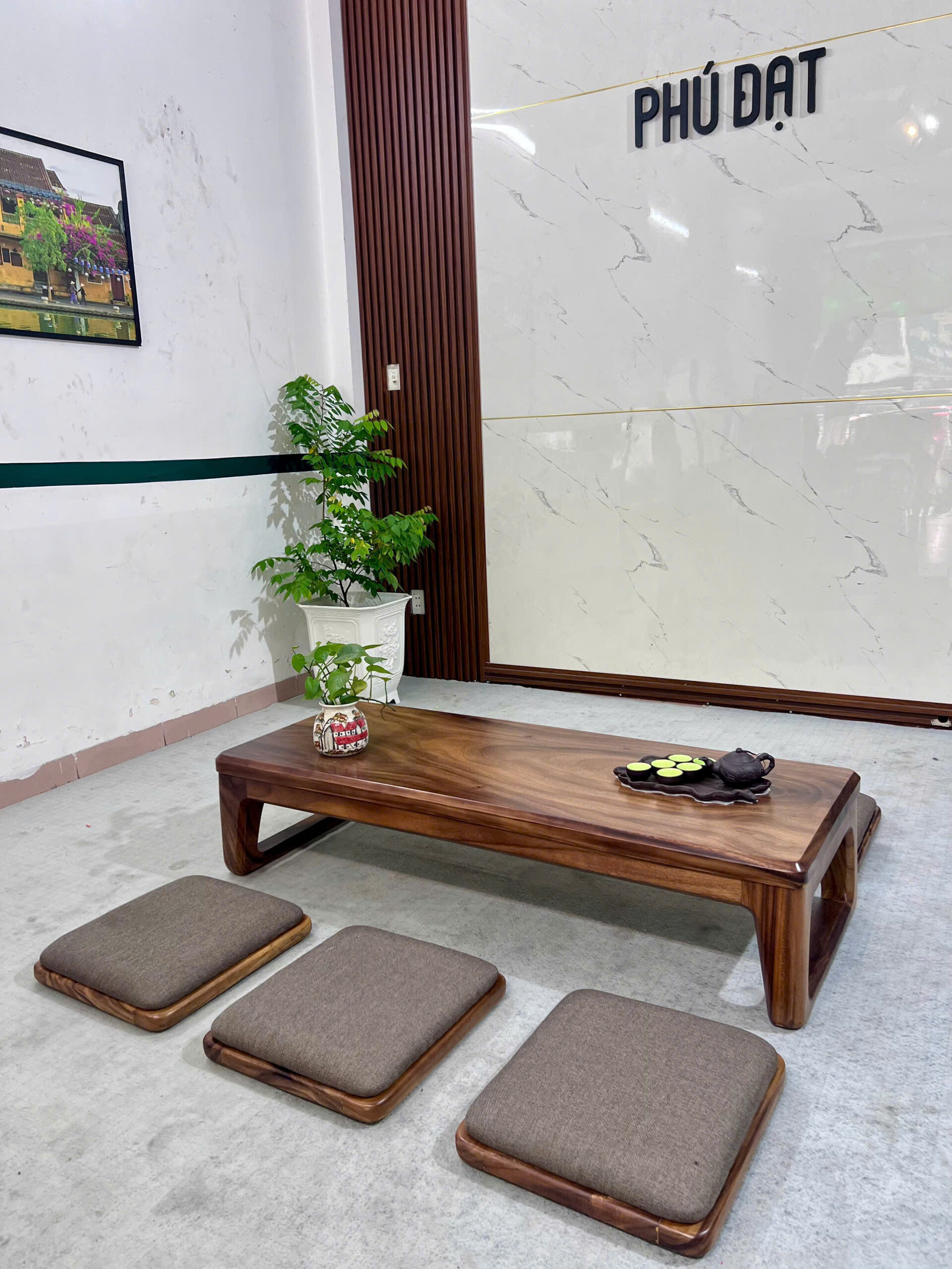 Bộ Bàn Trà Bệt Gỗ Me Tây Thiết Kế Bộ Bàn Trà Bệt Gỗ Me Tây Thiết Kế