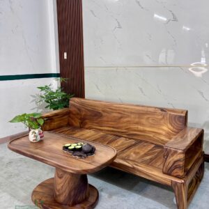 Bộ sofa 2 món gỗ me tây cao cấp S0226