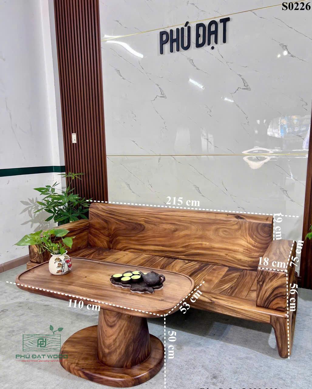Bộ sofa 2 món gỗ me tây cao cấp S0226