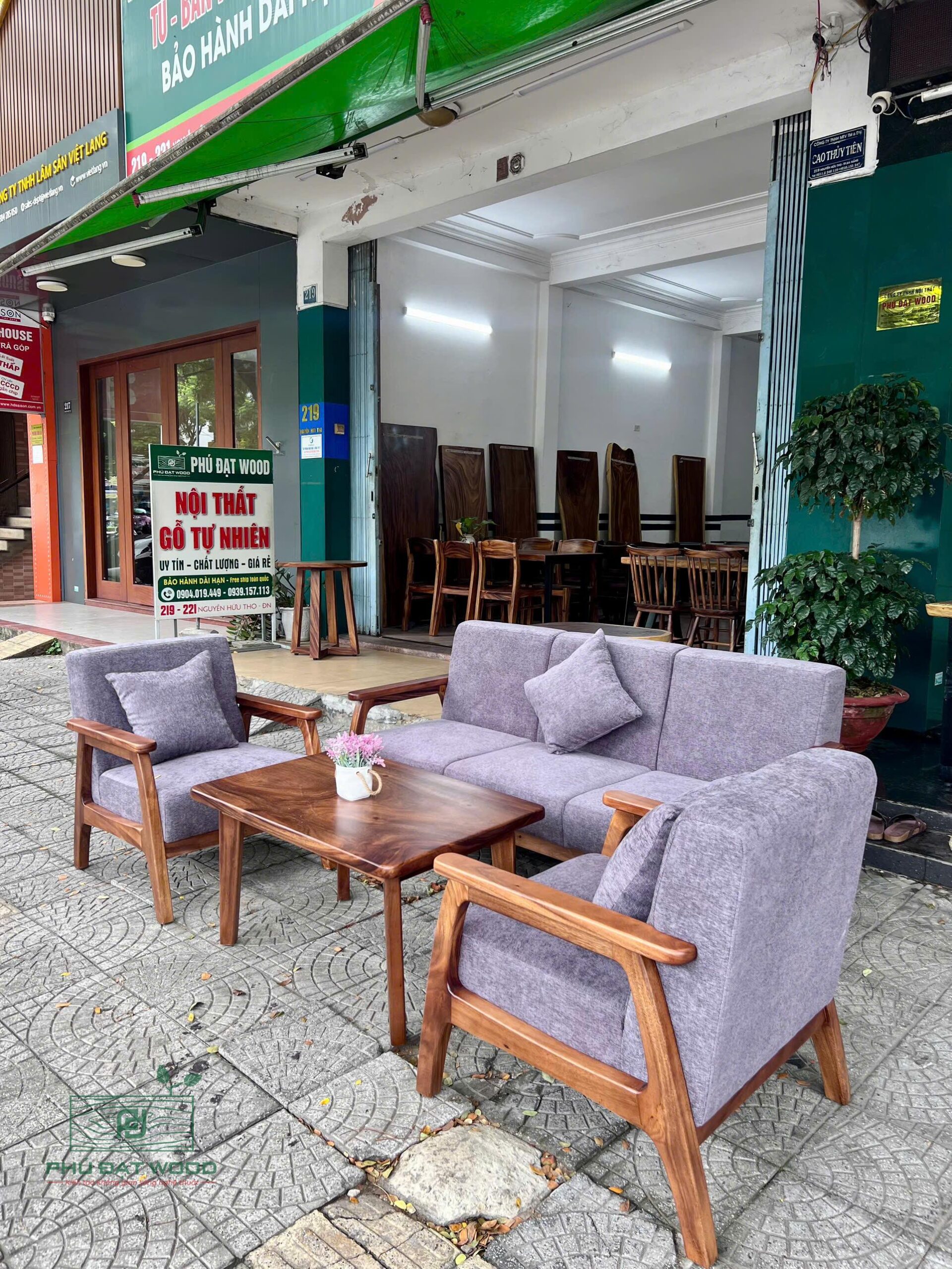 Sofa gỗ me tây S0126