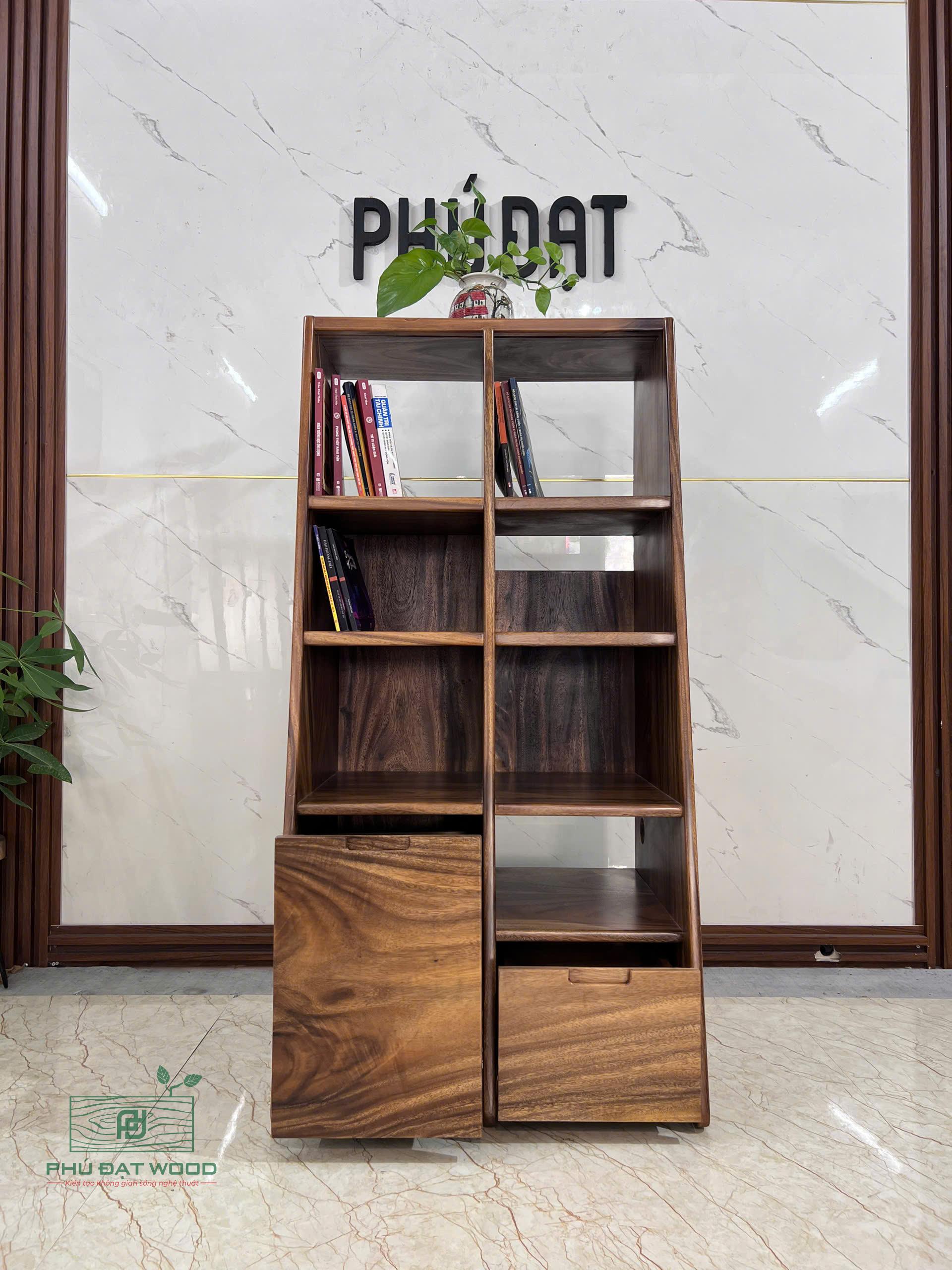 Tủ sách đứng gỗ me tây K0226 Tủ sách đứng gỗ me tây K0226