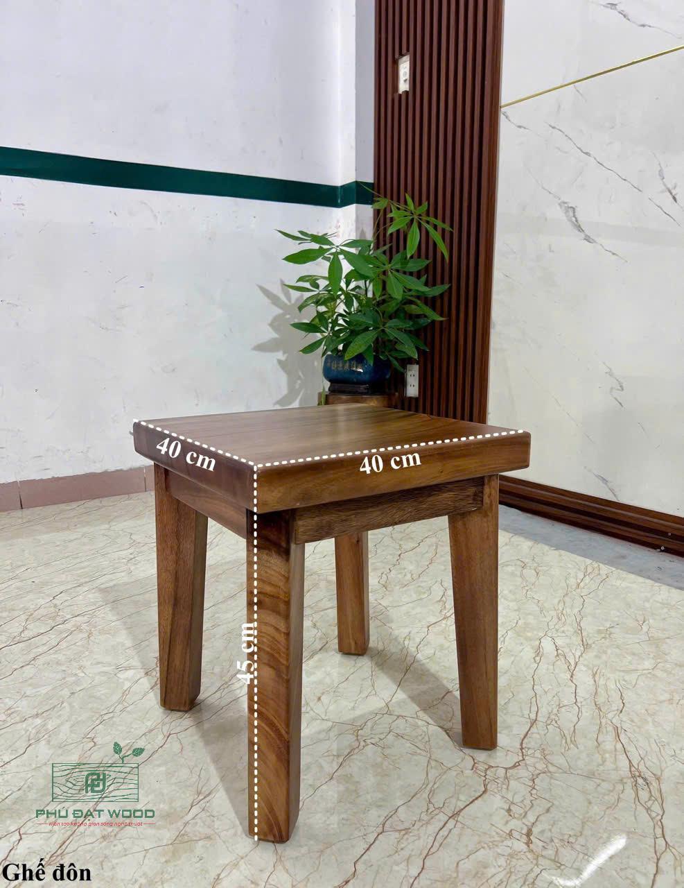 Ghế đôn gỗ me tây